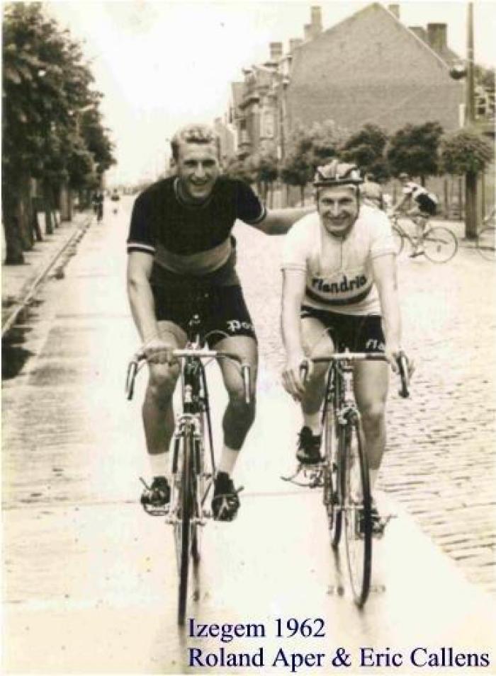 Coureurs Roland Aper en Eric Callens, Gits, 1962