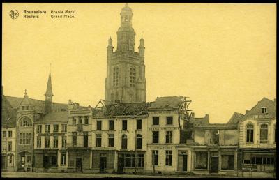 Grote Markt Roeselare na bombardement