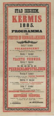 Affiche kermis, Izegem, september 1885