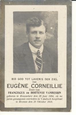 Bidprentje Eugène Corneillie, 1918