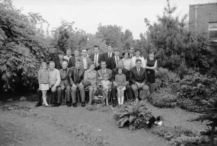 Huldiging biljartkampioen 'De klakkestoters', Slypskapelle 1970