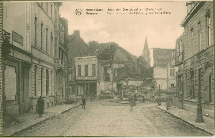 Hoek der Ooststraat en Statieplaats, Roeselare