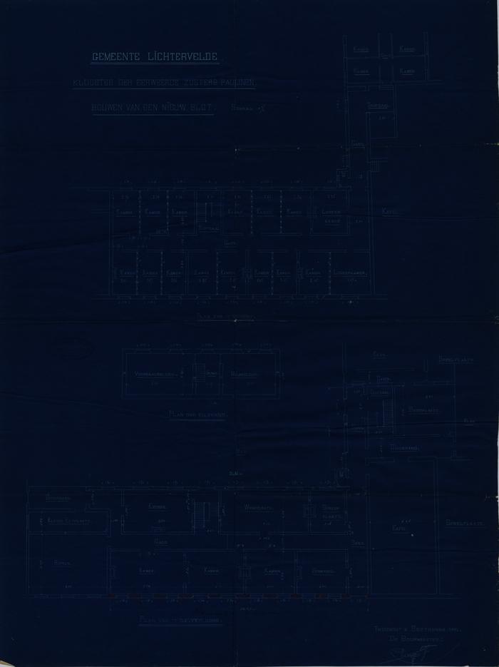 Plan Klooster der eerwaarde zuster Paulinen, bouwen van een nieuw slot in Lichtervelde, Torhout, 2 september 1910