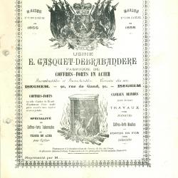 Oude informatiebrochure en prijslijst voorbeeld 1, firma Gasquet, Izegem, 1897