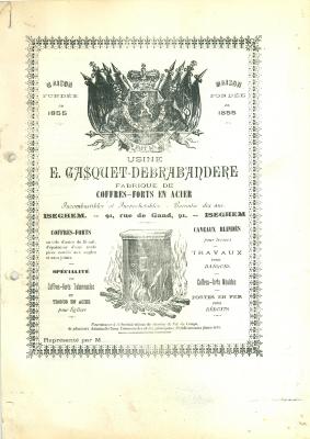 Oude informatiebrochure en prijslijst voorbeeld 1, firma Gasquet, Izegem, 1897