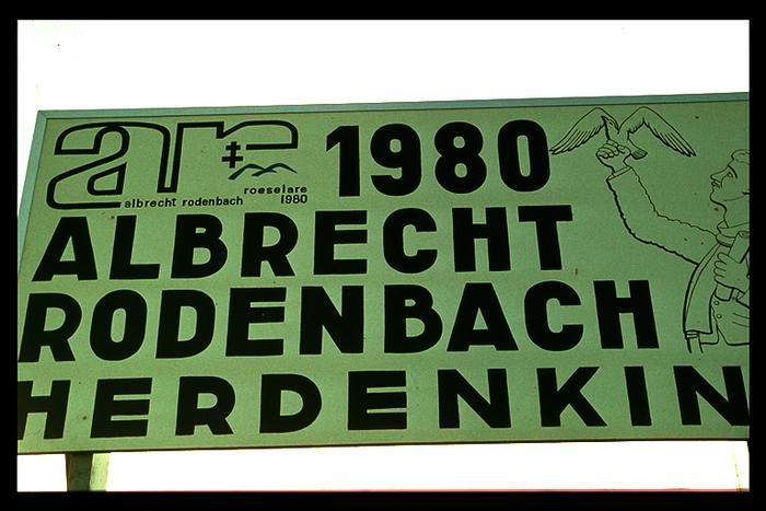 Reclamebord herdenking Albrecht Rodenbach