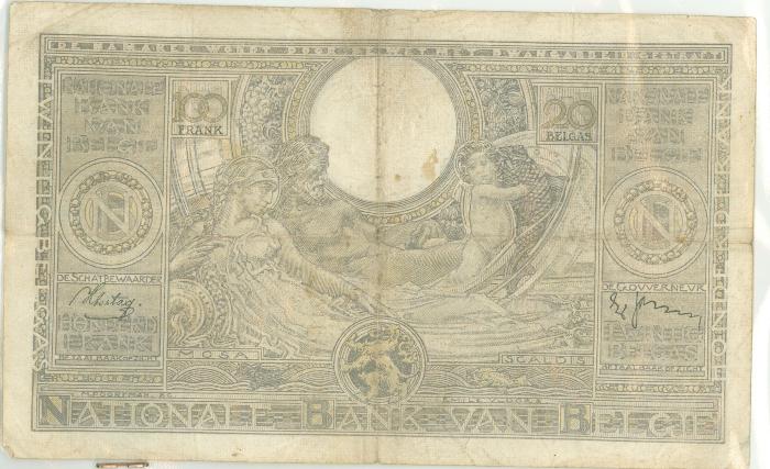 Oud geld type 1933, 100 BFR