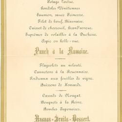 Franstalige menukaart 1892