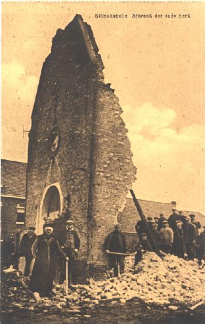 Afbraak van oude kerk, Slypskapelle