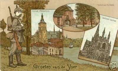 Prentkaart 'Groeten van de Yser'