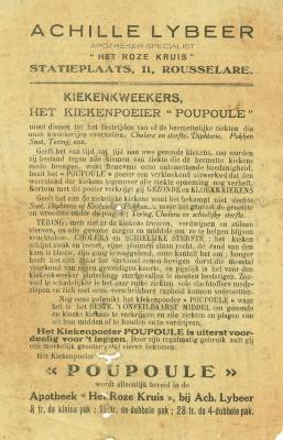 Informatieflyer kiekenpoeder Poupoule , Roeselare