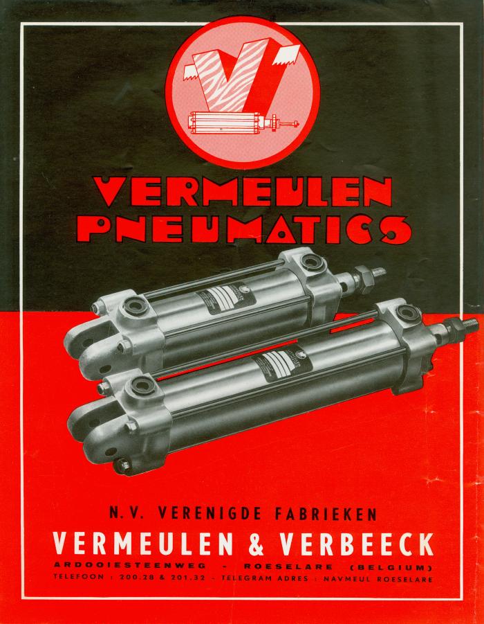 Reclameblad Vermeulen Pneumatics, Roeselare.