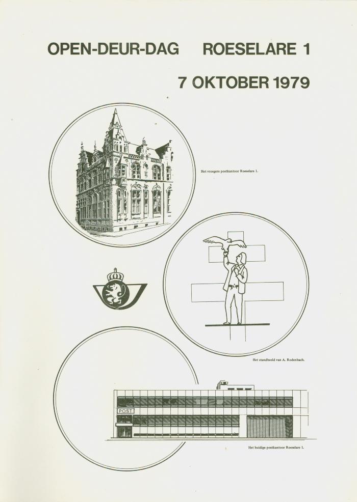 Affiche opendeurdag postkantoor Roeselare 1, 7 oktober 1979.