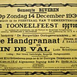 Toneelfeest toneelgezelschap "de burgerlijke oorlogsverminkten", Beveren, 1930