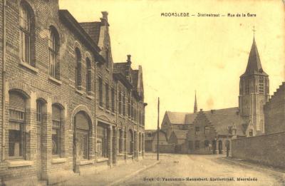 Statiestraat Moorslede kerk en herberg, 1945-1960