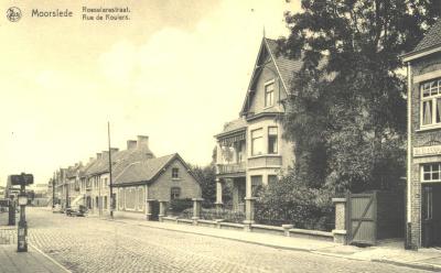 Roeselarestraat met villa van familie De Geest