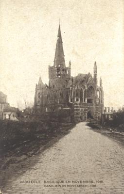 Dadizeele Basilique en Novembre 1918 - Basiliek in November 1918