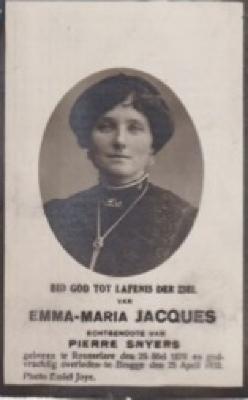 Foto van doodsprentje Emma-Maria Jacques