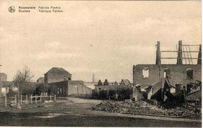 Fabriek Pardou in puin