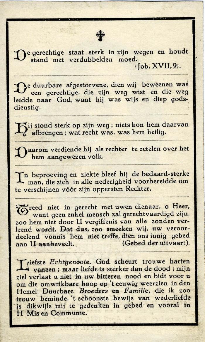 Bidprentje Prosper Beheyt, 1931