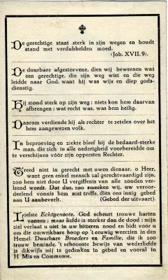 Bidprentje Prosper Beheyt, 1931