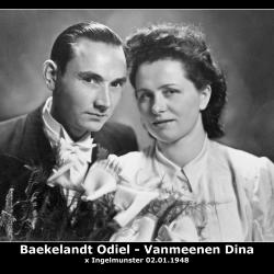 Huwelijk Odiel Marcel Baekelandt - Dina Sophia Vanmeenen, Ingelmunster, 1948